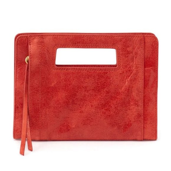 NWT New Hobo Ace Clutch Lava Leather Retired Rare - Picture 1 of 3